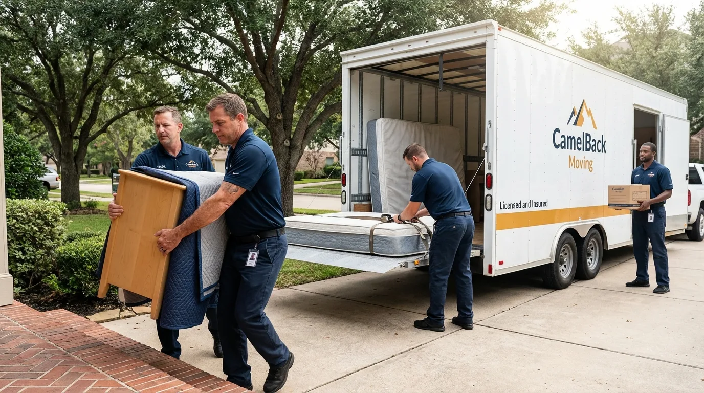 Crew loading residential truck for cross-state move from Jonestown, PA
